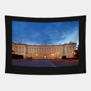 Royal Palace, Palace, Palacio Real, Plaza de Oriente, dusk, Madrid, Spain, Europe Tapestry