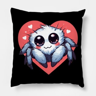 Cute adorable valentine jumping spider Pillow