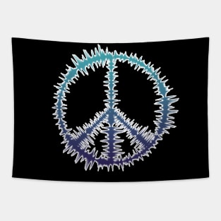 Peace Sign Sound | Audio Waves Blue Tapestry