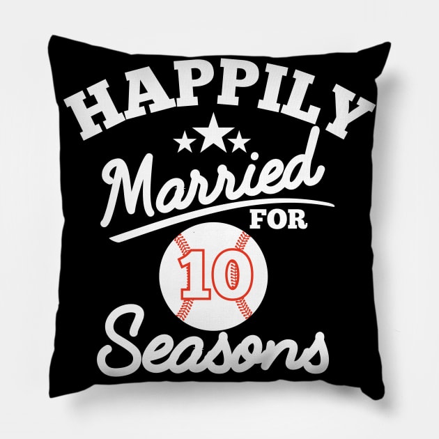 Happily married for 10 seasons, couple matching gifts Pillow by RusticVintager