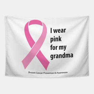 Breast cancer ribbon for grandma, with black type Tapestry