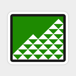 Abstract geometric pattern - green and white. Magnet