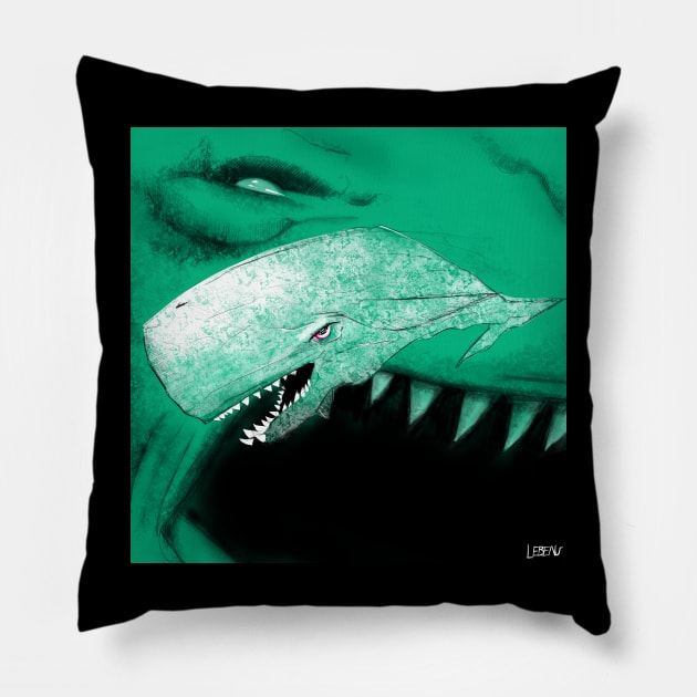 the invictus liviathan killer big whale ecopop arts Pillow by jorge_lebeau