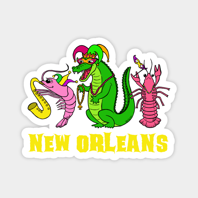 Mardi Gras New Orleans Magnet by HonuHoney