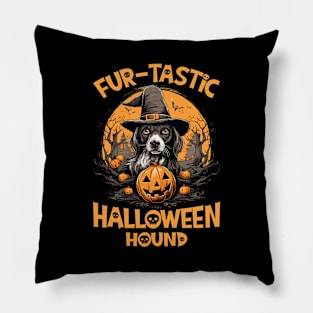 Fur-tastic Halloween Hound Dog Witch Costume Pillow