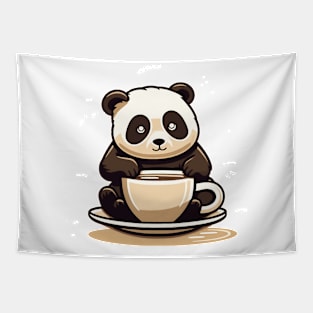 Panda Coffee: Caffeine and Cuteness Tapestry