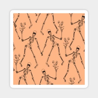 Orange Dancing Skulls Magnet