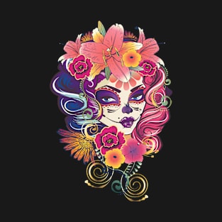 La Catrina Day Of Dead Sugar Skull T-Shirt