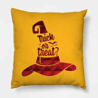 Trick or treat witch hat red Pillow