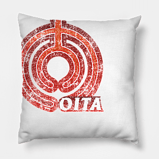 Oita Prefecture Japanese Symbol Distressed Pillow