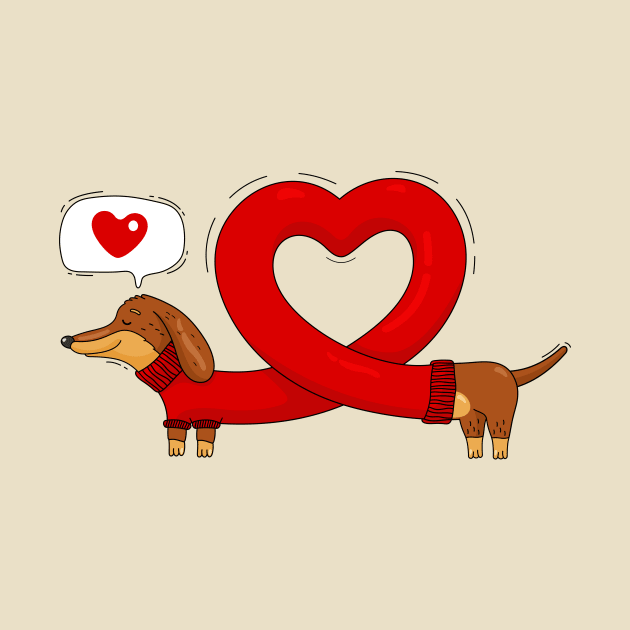 Dachshund and heart by My Happy-Design