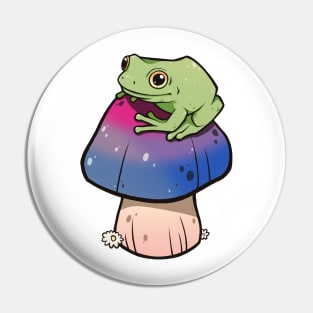 Bisexual Pride Mushroom Frog Pin