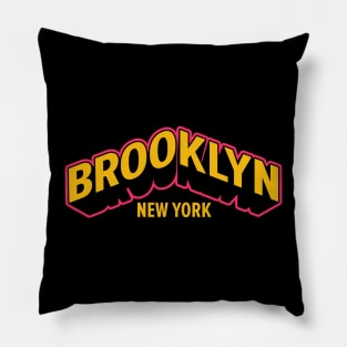 Retro Brooklyn NYC Triangle Sportive Design Pillow