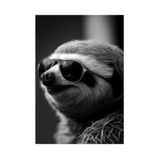 Sloth being cool: A Black and White Portrait T-Shirt