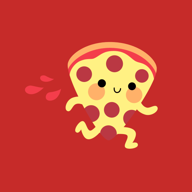 Cute running pizza slice by petitspixels