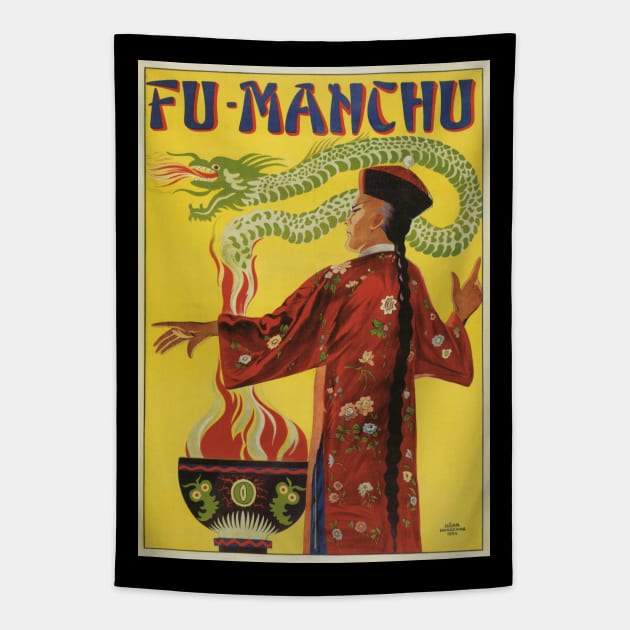 Vintage Magic Poster Art, Fu-Manchu Tapestry by MasterpieceCafe