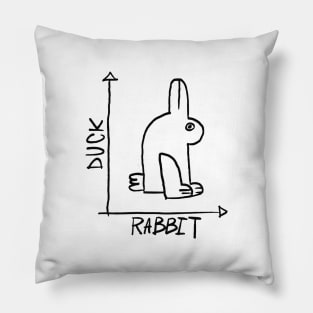 Duck Rabbit optical illusion Pillow