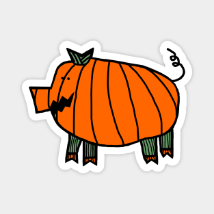 Halloween Horror Pumpkin Pig Magnet