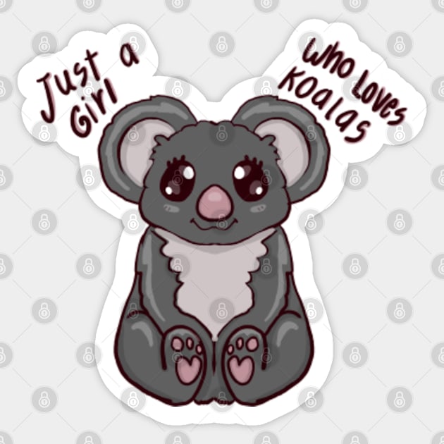 Koala Shirts, Just A Girl Who Loves Koalas, Koala Gifts, Koala Art, Koala  TShirt