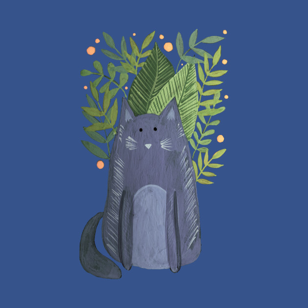 Disover Cat and foliage - grey autumn - Cat - T-Shirt