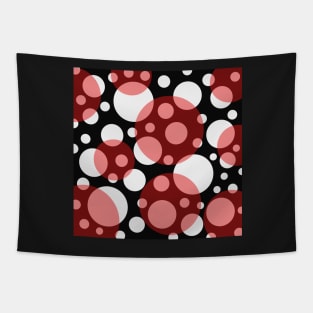 red white and black polka dot pop art Tapestry