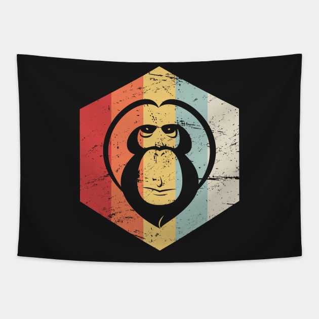 Retro 70s Orangutan Tapestry by MeatMan