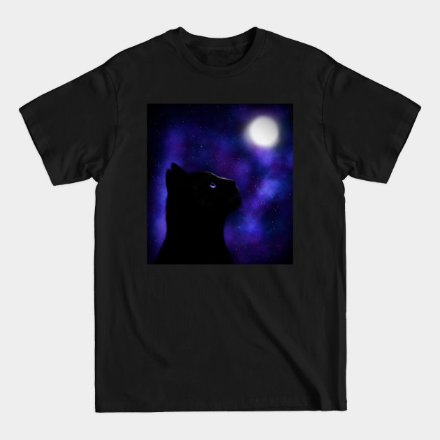 Disover Cat under the moon - Black Cat - T-Shirt