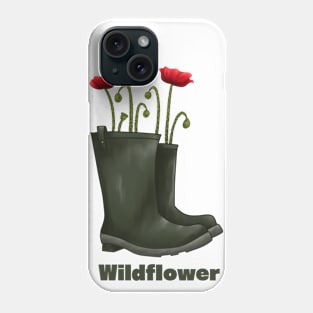 Wildflower Poppies in Rainboots Phone Case