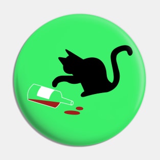 Balck Cat & Wine - Refill Pin