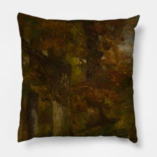 Wooded Landscape by Gustave Courbet Pillow