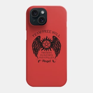 Two boys,an old man and a fallen angel (black version) Phone Case