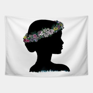 flower crown silhouette Tapestry