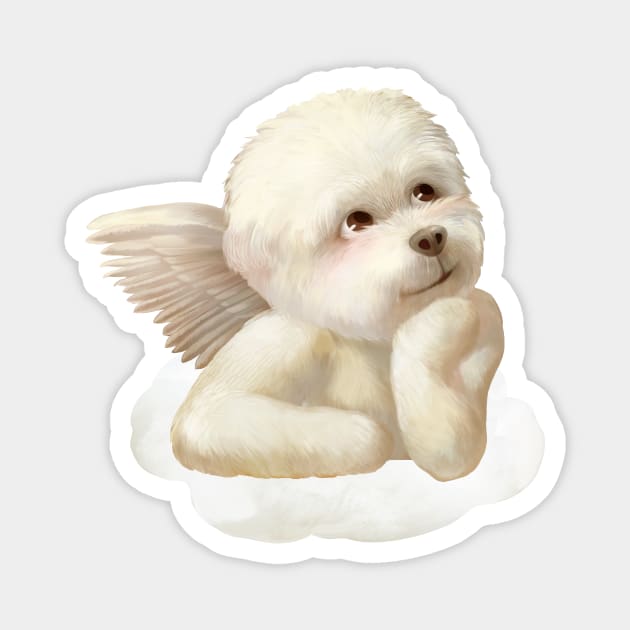 Angel Dog Magnet by zkozkohi