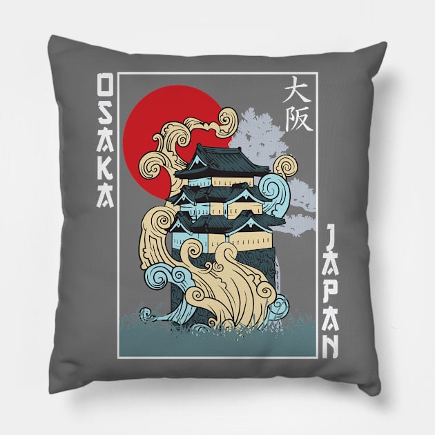 Osaka Japan Cartoon Art Gift Souvenir Pillow by USProudness