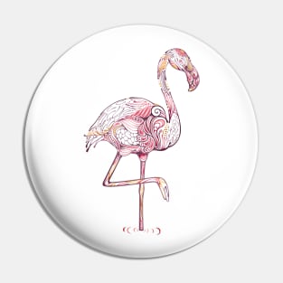 Pink Flamingo  Zentangle Abstract Pin