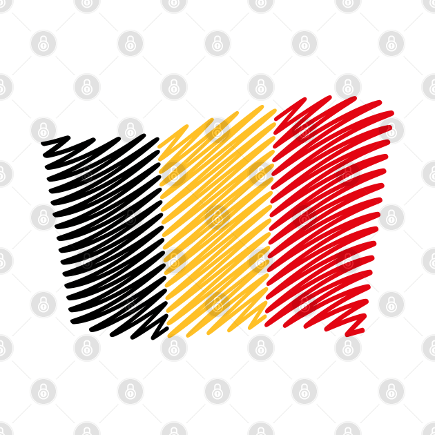 Flag Of Belgium / Tricolor (Scribble) by MrFaulbaum