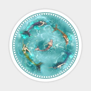 Synchronized Swimming Mermaids Magnet