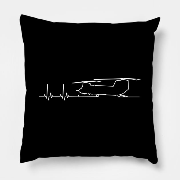 CH-47 Helicopter Heartbeat Pulse Pillow by NorseTech