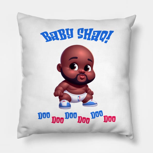 Baby Shaq Doo Doo Doo Doo Doo Doo Illustration Pillow by Dmytro