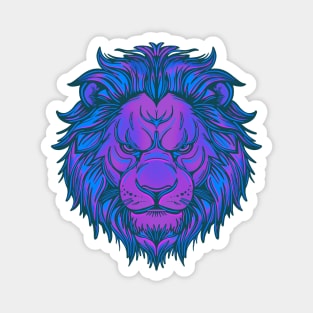 Violet blue and purple lion head Magnet