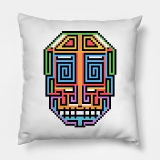 Pixel Spiral Skull Pillow