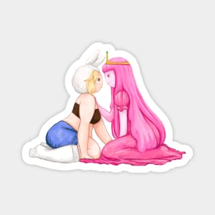 Brave knight, Princess Bubblegum and Fionna, Adventure Time / Fionna and Cake fan art Magnet