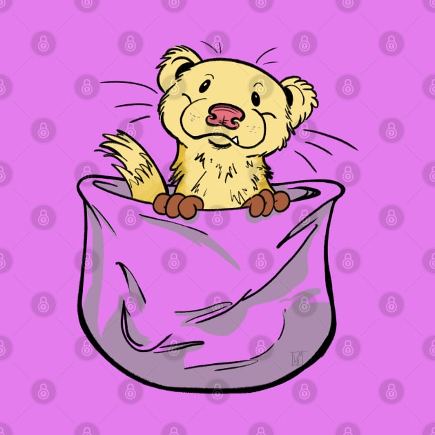 Ferret Pocket Funny Cute Yellow Fur by Lael Pagano