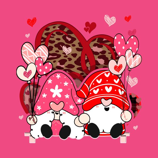 Gnome Valentine Leopard Hearts by HannessyRin