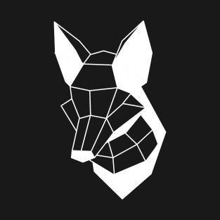 Low Poly Fox Line White T-Shirt