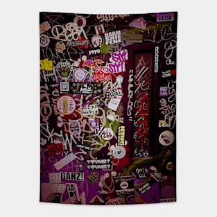 Graffiti Tags Stickers Art NYC Tapestry