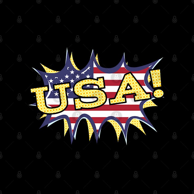 USA Comic Book Style Flag by mailboxdisco