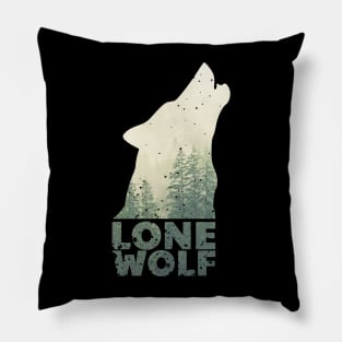 Lone wolf in the forest Pillow