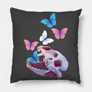 Trans Pride Skull Pillow