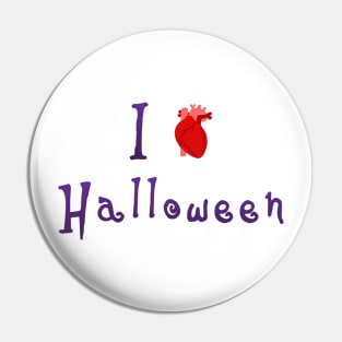 I Love Halloween - Human Heart Pin